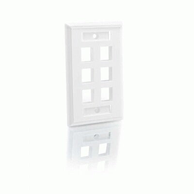 C2G 6-Port Multimedia Keystone Wall Plate - White