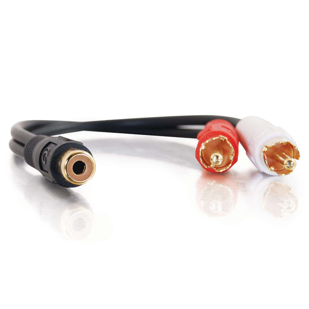 C2G 0.5ft (0.15m) Value SeriesTM One RCA Female to Two RCA Male Y-Cable