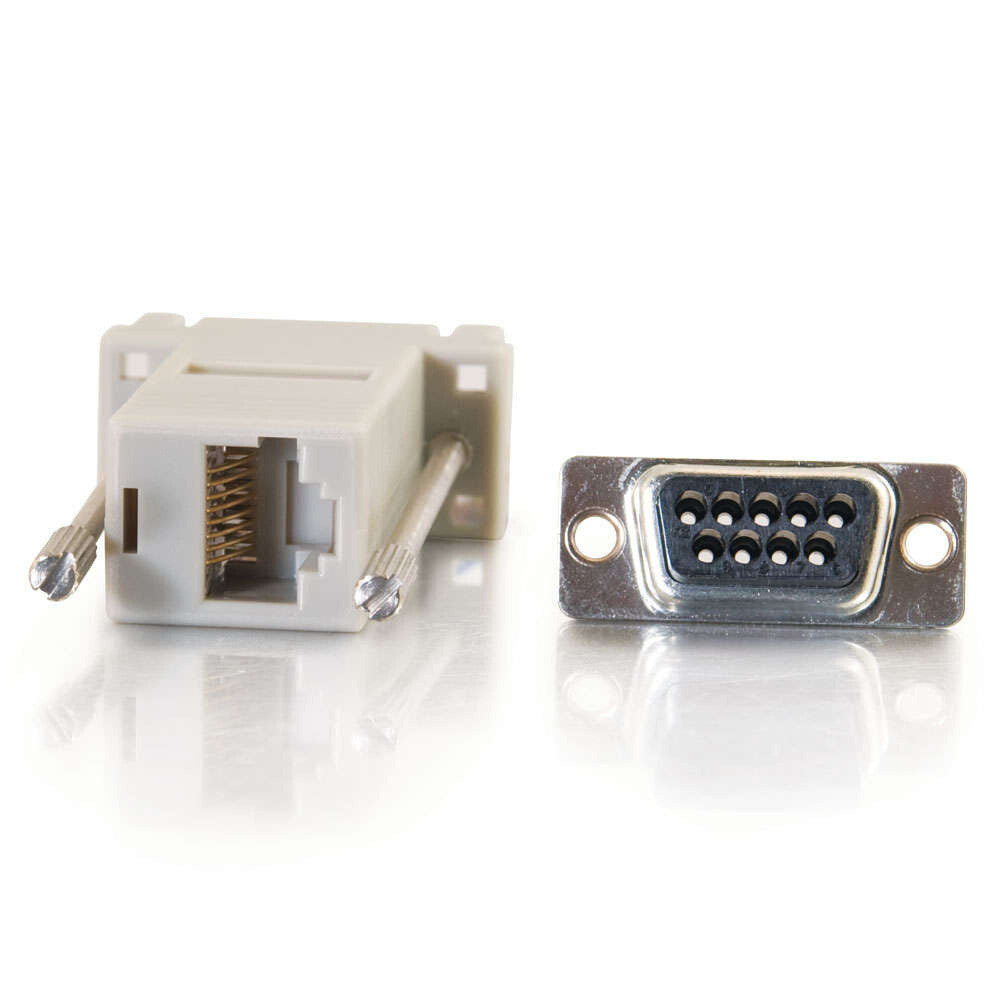 C2G RJ45 to DB9 Male Serial RS232 Modular Adapter - Gray