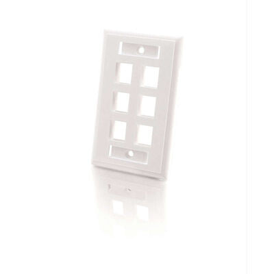 C2G 6-Port Multimedia Keystone Wall Plate - White