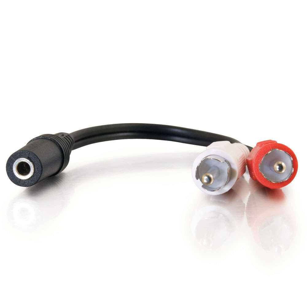 C2G 0.5ft (0.15m) Value SeriesTM One 3.5mm Stereo Female To Two RCA Stereo Male Y-Cable