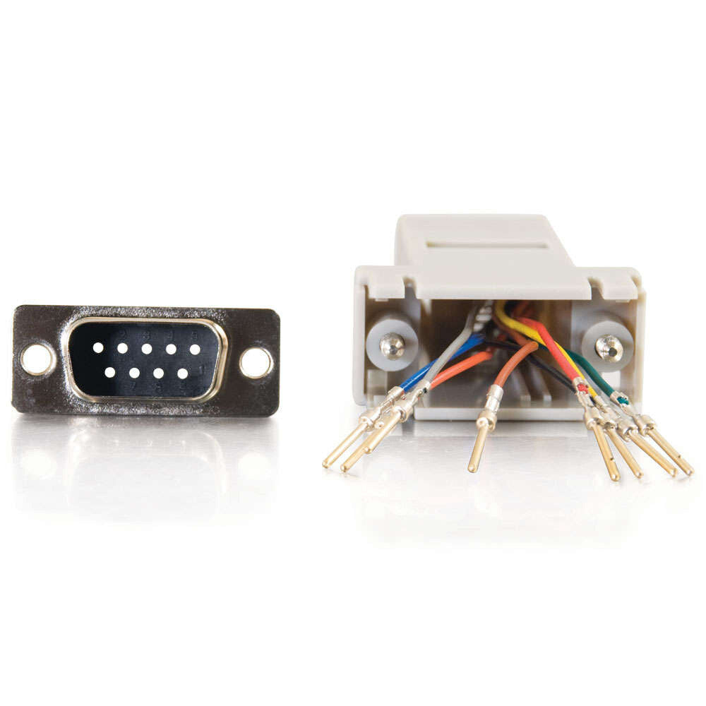 C2G RJ45 to DB9 Male Serial RS232 Modular Adapter - Gray