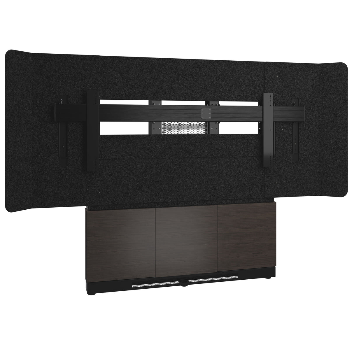 Middle Atlantic ForumTM Floor-to-Wall Mounted 66" (3 Bay) Display Stand for (1) 105" 21:9 Ultra-Wide Display, Dark Finish