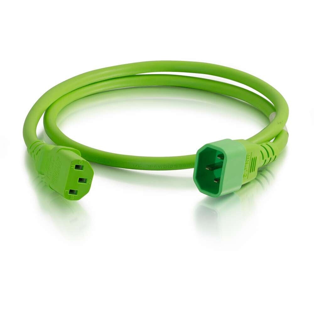 C2G 1ft (0.3m) 18AWG Power Cord (IEC320C14 to IEC320C13) - Green