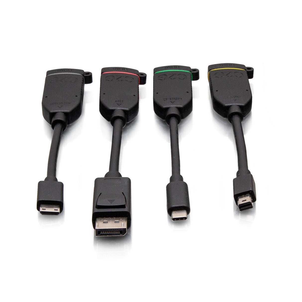 C2G Universal 4K HDMI® Dongle Adapter Ring with Color Coded Mini DisplayPort™, DisplayPort, USB-C®, and Mini HDMI