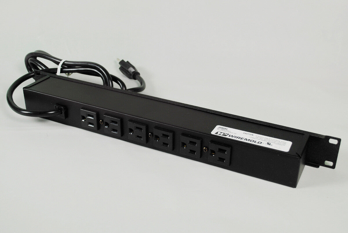 WIREMOLD J06B0BX power extension 1.8 m 6 AC outlet(s) Indoor Black