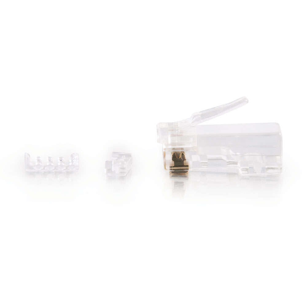 C2G RJ45 Cat5e Modular Plug (with Load Bar) for Round Solid/Stranded Cable Multipack - 50 Pack