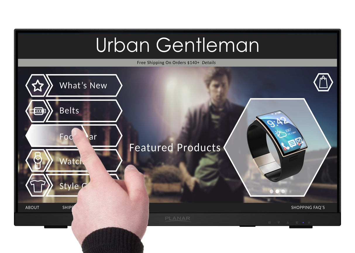 Planar Systems PCT2235 computer monitor 54.6 cm (21.5") 1920 x 1080 pixels Full HD LCD Touchscreen Black