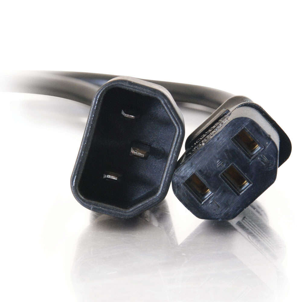 C2G 2ft (0.6m) 16 AWG 250 Volt Computer Power Extension Cord (IEC320C14 to IEC320C13) (TAA Compliant)