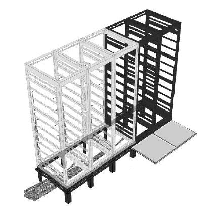 Accu-Tech RIB Series Riser Bases 4 bay Freestanding rack Black