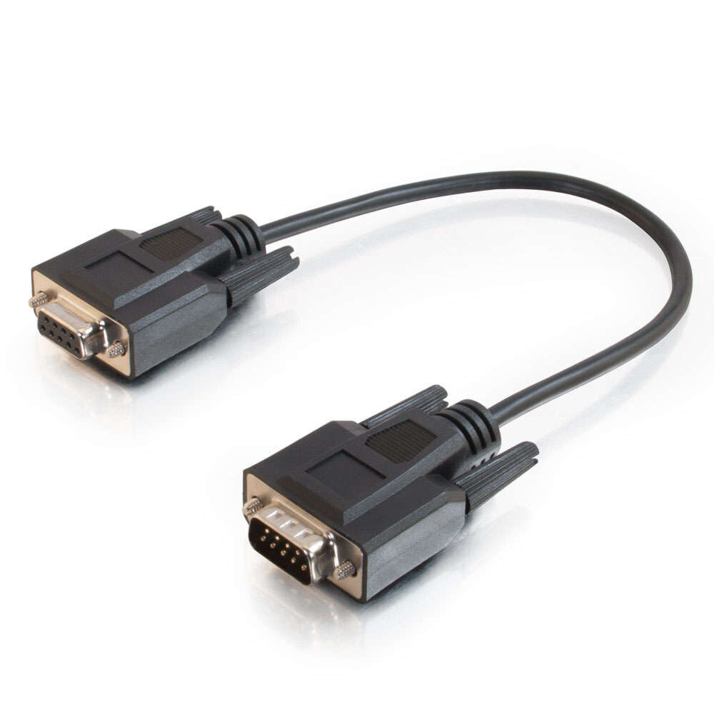 C2G 25ft (7.6m) DB9 M/F Serial RS232 Extension Cable - Black