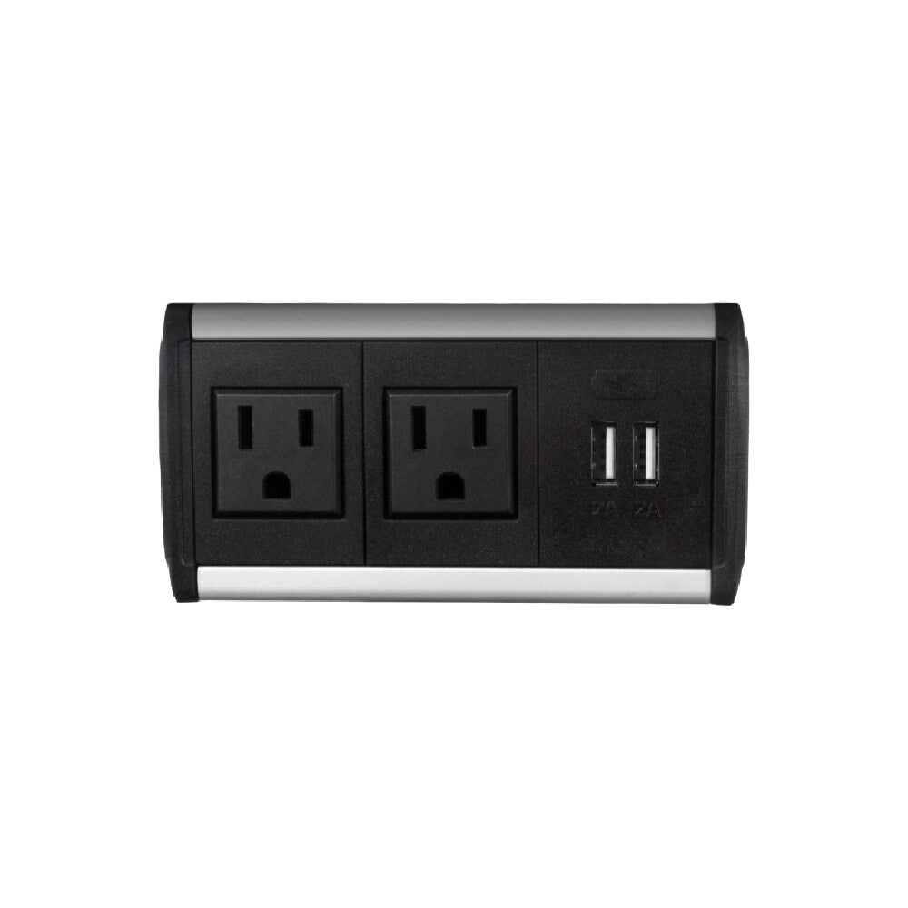FSR SYM-UT-2AC-1CA-ABB socket-outlet 2 x Type B + 2 x USB Type A Black, Grey