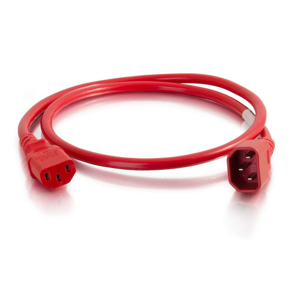 C2G 5 ft 18AWG Power Cord (IEC320C14 to IEC320C13) -Red