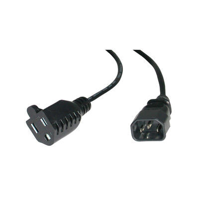 C2G 3ft 18 AWG Monitor Power Adapter Cable Black 0.91 m C14 coupler