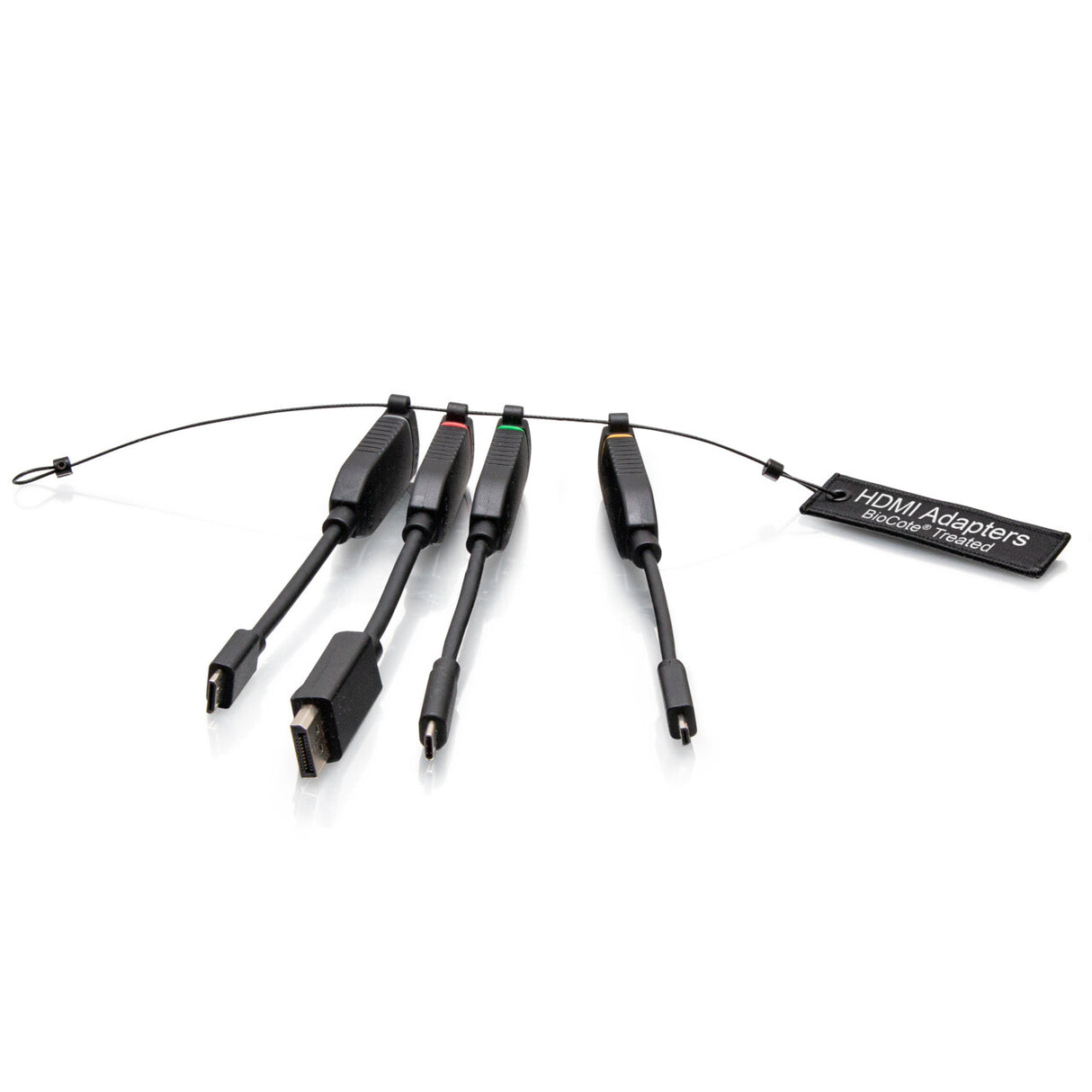 C2G Universal 4K HDMI® Dongle Adapter Ring including Color Coded DisplayPort™, USB-C®, Mini HDMI, and Micro HDMI Adapters with Antimicrobial Protection Technology