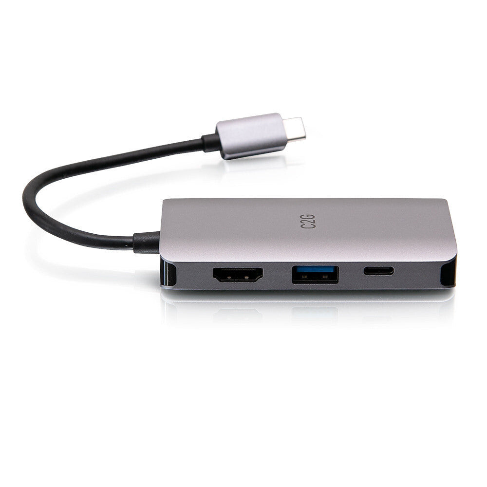 C2G USB-C® 4-in-1 Mini Dock with HDMI®, USB-A, Ethernet, and USB-C Power Delivery up to 100W - 4K 30Hz