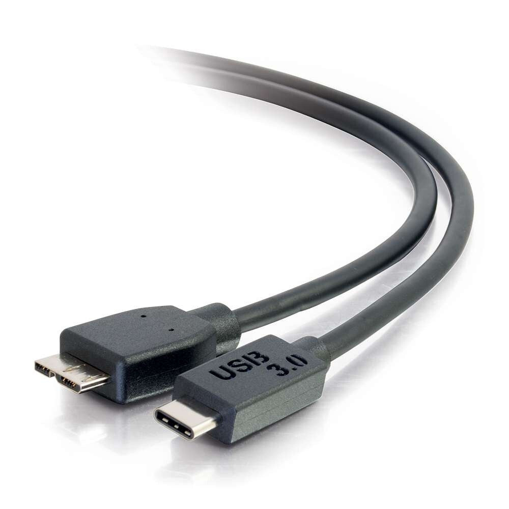 C2G 6ft (1.8m) USB 3.0 (USB 3.2 Gen 1 (5Gbps) USB-C to USB Micro-B Cable M/M - Black