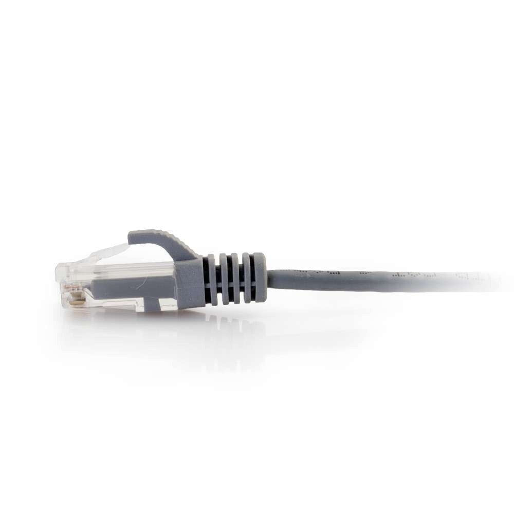 C2G 8ft (2.4m) Cat6 Snagless Unshielded UTP Slim Ethernet Network Patch Cable - Gray