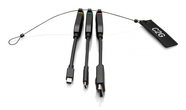 C2G Universal 4K HDMI® Dongle Adapter Ring with Color Coded Mini DisplayPort™, DisplayPort, and USB-C®