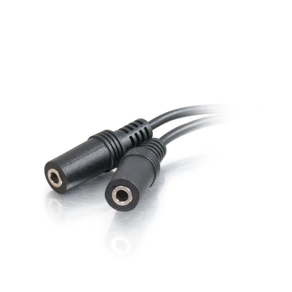 C2G 0.5ft (0.15m) Value SeriesTM One 3.5mm Stereo Male To Two 3.5mm Stereo Female Y-Cable
