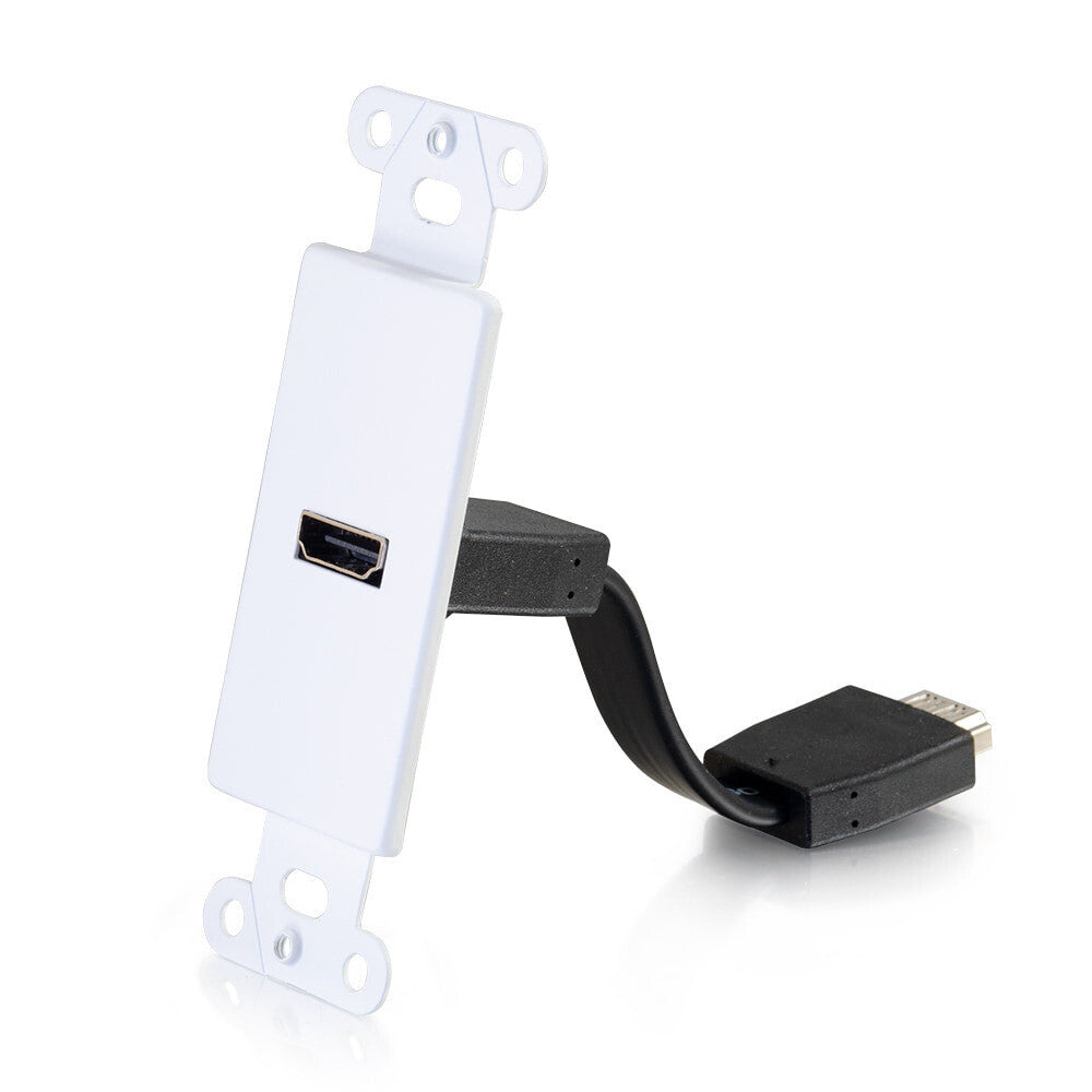 C2G HDMI Pass Through Decorative Wall Plate - White