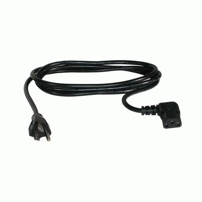 C2G 10ft Universal Right Angle 18 AWG Power Cord (IEC320C13 R/A -> NEMA 5-15P) Black 3 m