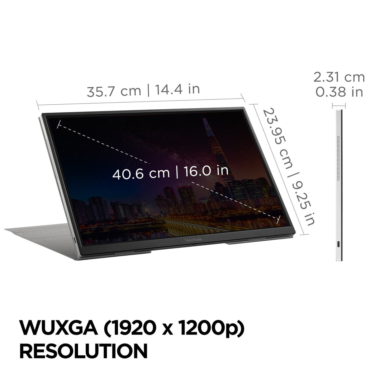Viewsonic VG Series VG1656N computer monitor 40.6 cm (16") 1920 x 1200 pixels WUXGA LED Silver