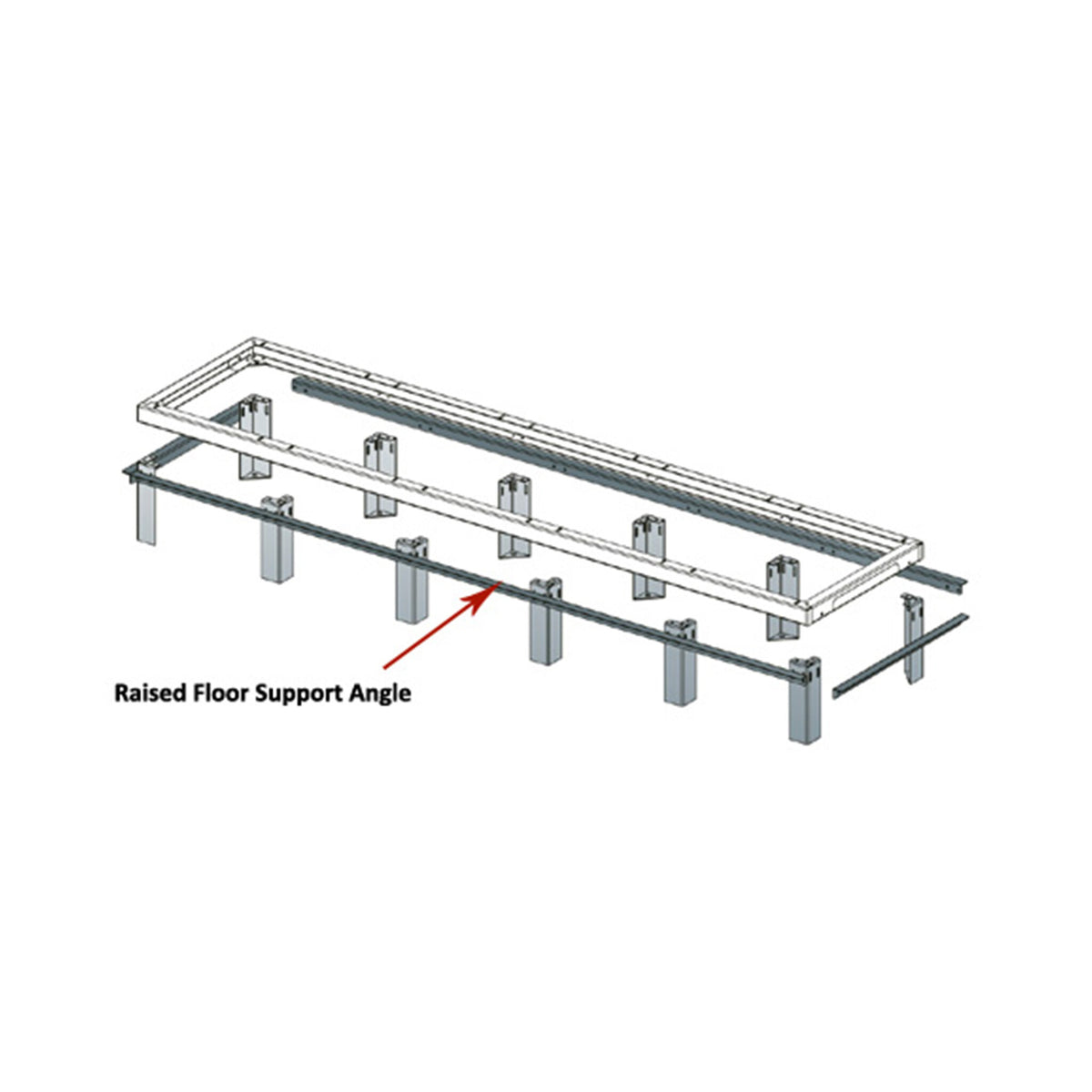 Middle Atlantic Raised Floor Support Angles 1 Bay for MRK 26", MRK/VRK/VMRK 31”