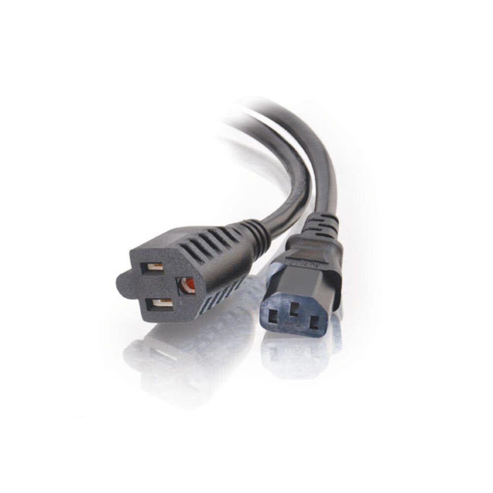 C2G 3ft (0.9m) 16 AWG 1-to-2 Power Cord Splitter (NEMA 5-15P to 1 NEMA 5-15R + 1 IEC320C13) - LIMITED AVAILABILITY