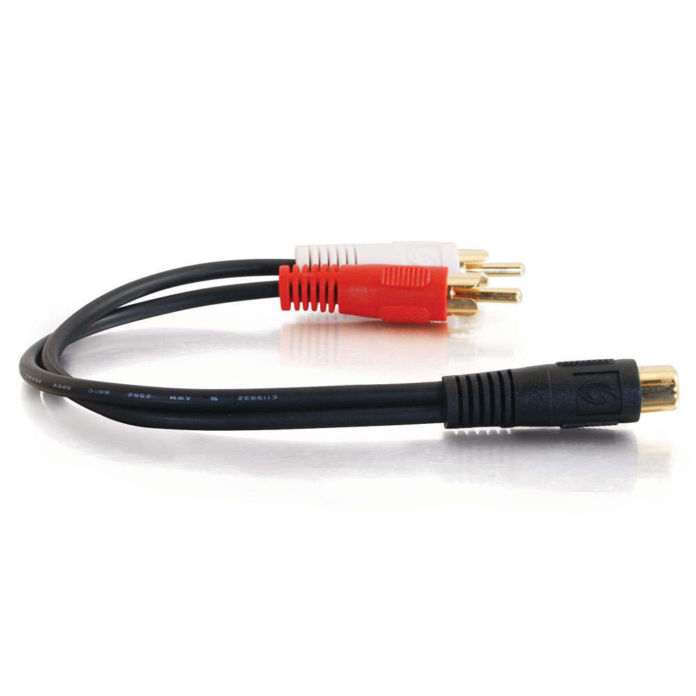 C2G 0.5ft (0.15m) Value SeriesTM One RCA Female to Two RCA Male Y-Cable