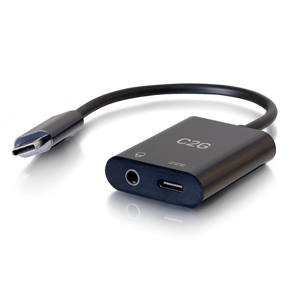 C2G USB-C® to AUX Multiport Adapter (3.5mm) with Power Delivery up to 100W