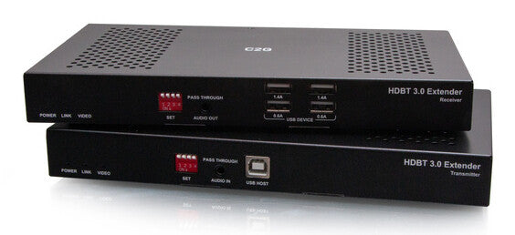 C2G HDMI HDBaseT + USB-B to A + RS232 Over Cat Extender Box TX to Box RX (18Gbps) 4K 60Hz up to 100m (328ft)