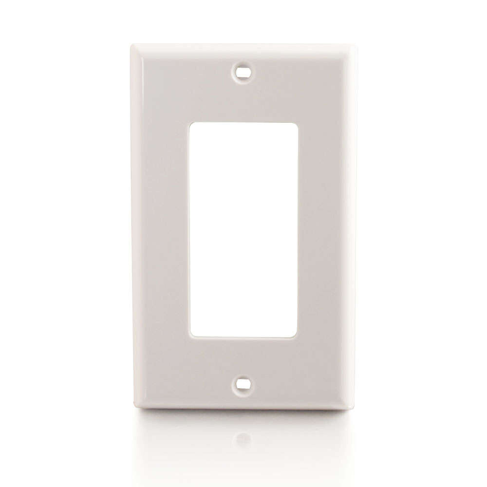 C2G Decorative One Cutout Single Gang Wall Plate - White