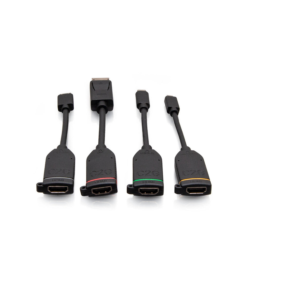 C2G Universal 4K HDMI® Dongle Adapter Ring with Color Coded DisplayPort™, USB-C®, Mini HDMI, and Micro HDMI