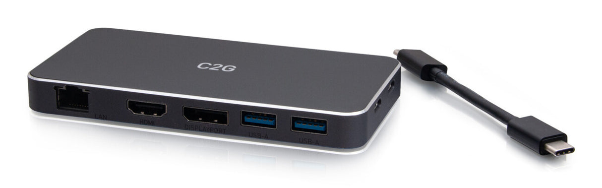 C2G USB-C 7-in-1 Dual Display MST Docking Station with HDMI, DisplayPort, Ethernet, USB, and Power Delivery up to 100W - 4K 60Hz