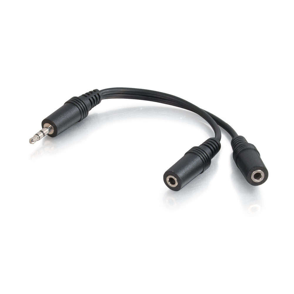 C2G 0.5ft (0.15m) Value SeriesTM One 3.5mm Stereo Male To Two 3.5mm Stereo Female Y-Cable