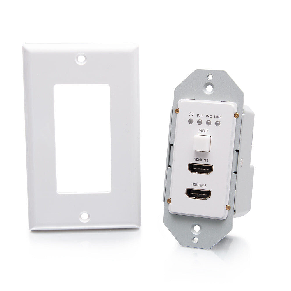 C2G Dual HDMI HDBaseT + RS232 over Cat Extender Single Gang Wall Plate Transmitter - 4K 60Hz