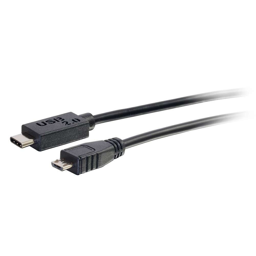C2G 12ft (3.7m) USB 2.0 USB-C to USB Micro-B Cable M/M - Black
