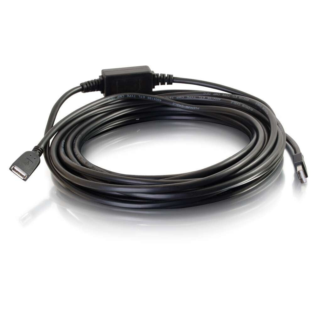 C2G 32ft (9.8m) USB A Male to A Female Active Extension Cable - Plenum, CMP-Rated