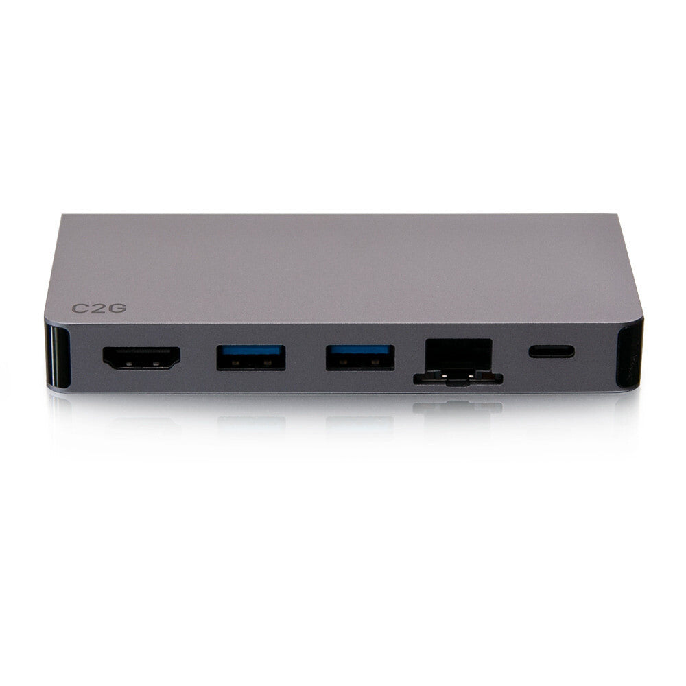 C2G USB-C 5-in-1 Compact Dock with HDMI, 2x USB-A, Ethernet, and USB-C Power Delivery