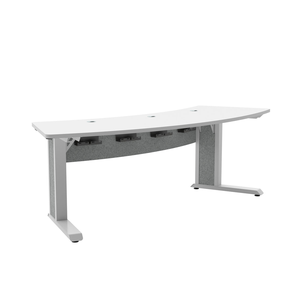 Middle Atlantic ForumTM 92" Arc Fits up to 3 People, 30" Seated Height, Designer White Table Top with Light Table Base