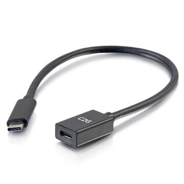 C2G 3ft (0.9m) USB-C to C 3.2 Gen 1 (5Gbps) Male to Female Extension Cable