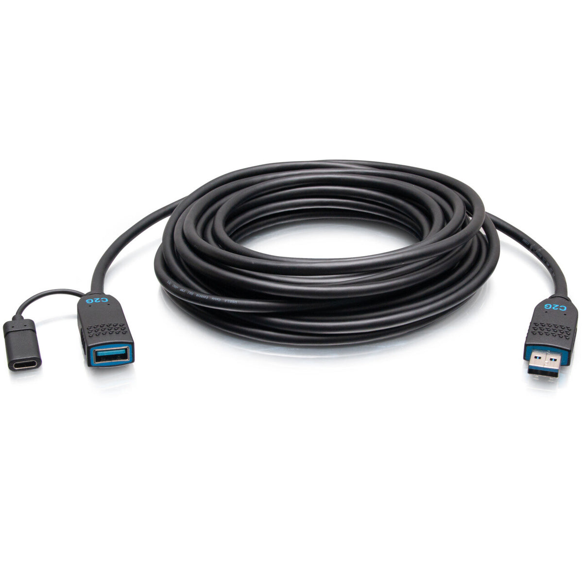 C2G 25ft (7.6m) Performance Series USB-A Male to USB-A Female Active Optical Extension Cable (AOC) - 3.2 Gen 2 (10Gbps) Plenum Rated