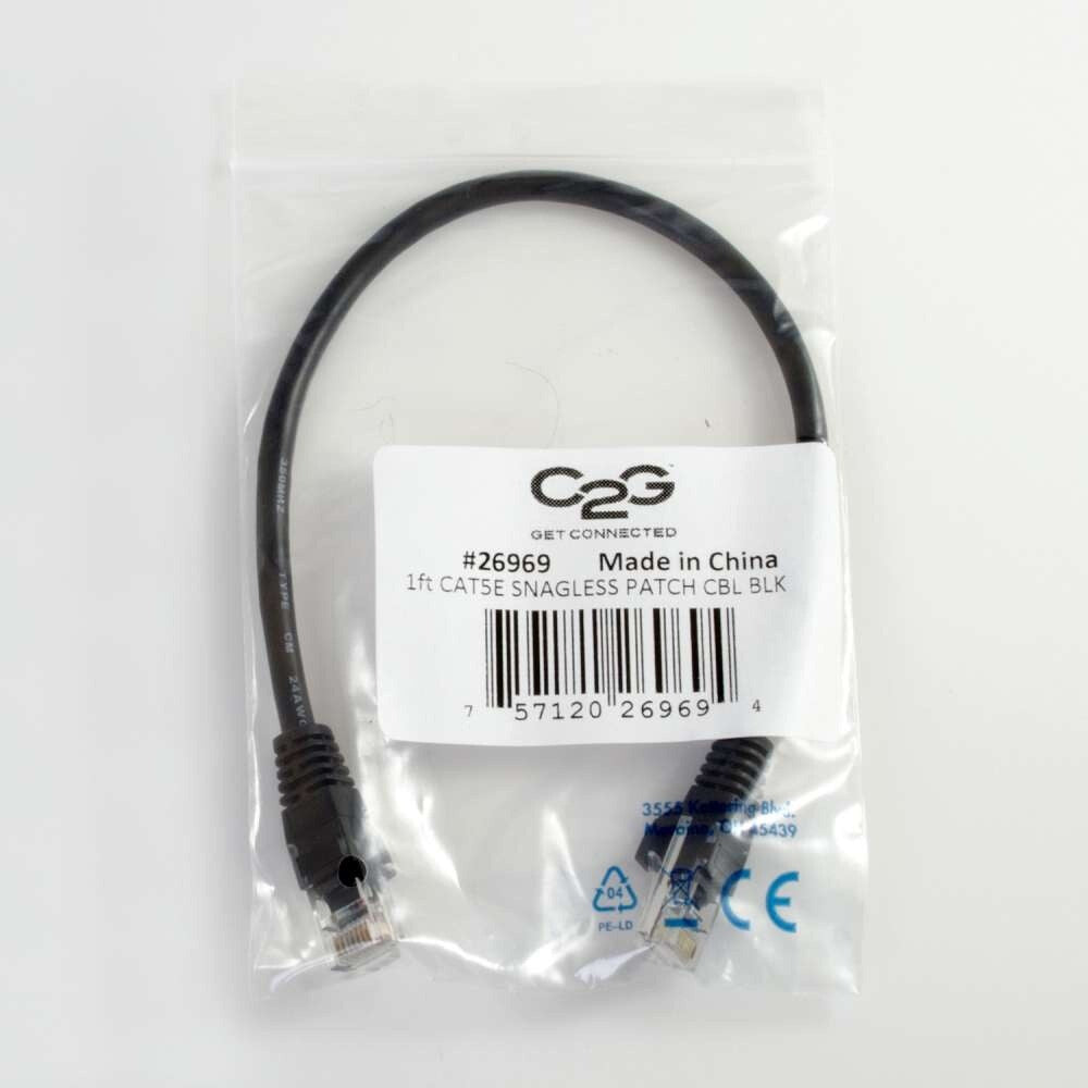 C2G 35ft (10.7m) Cat5e Snagless Unshielded UTP Ethernet Network Patch Cable - Black