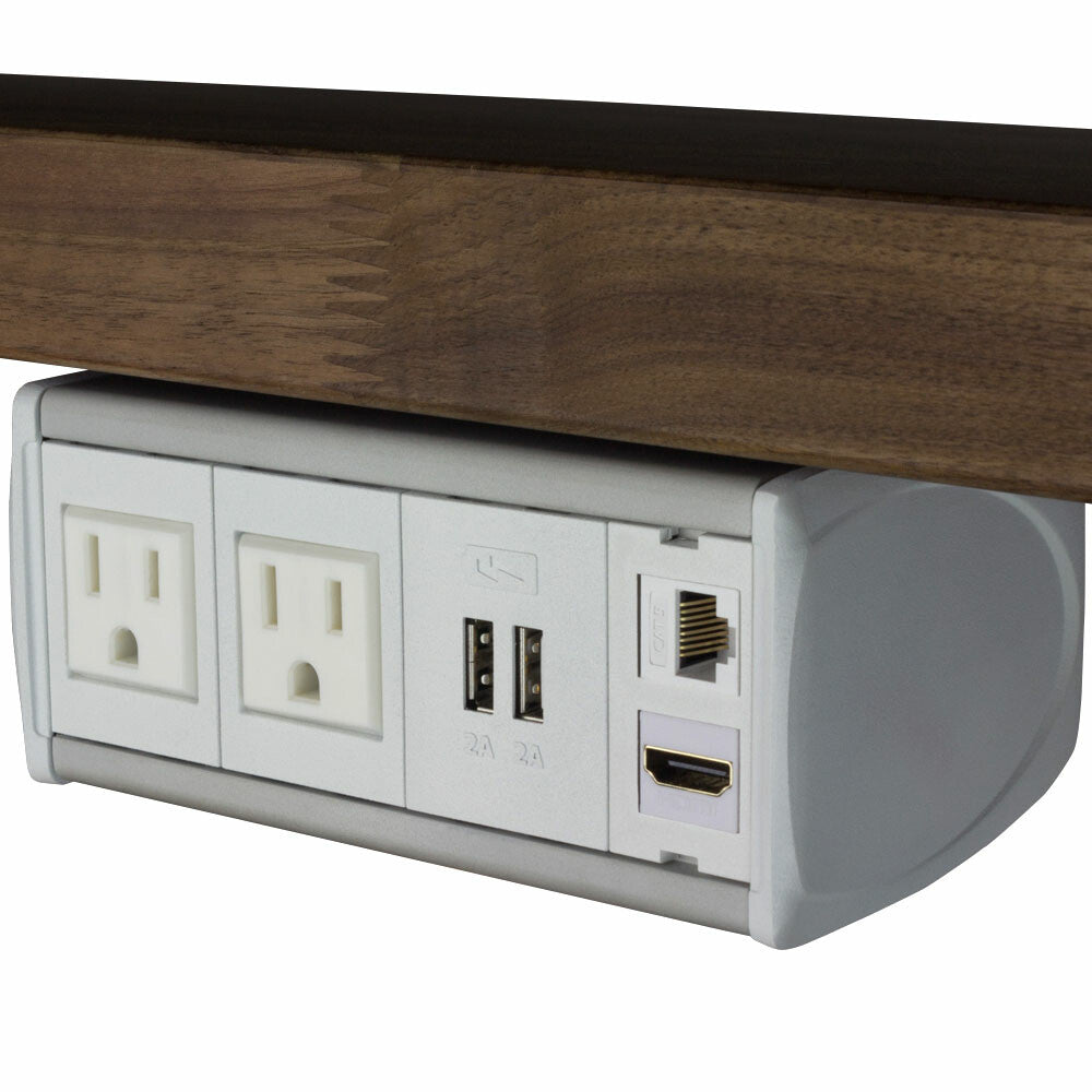 FSR SYM-UT-2AC-1CA-1SS-AWW socket-outlet 2 x Type B + 2 x USB Type A Grey, White