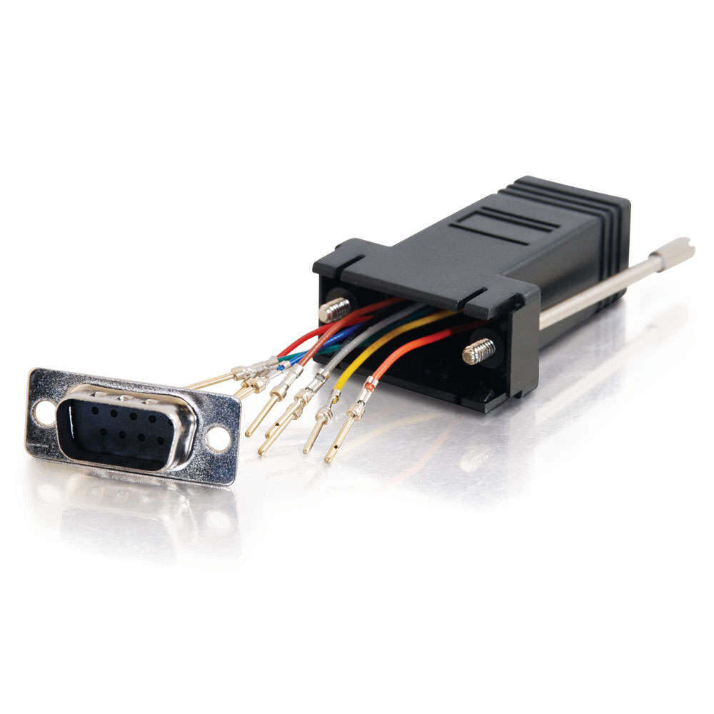 C2G RJ45 to DB9 Male Serial RS232 Modular Adapter - Black