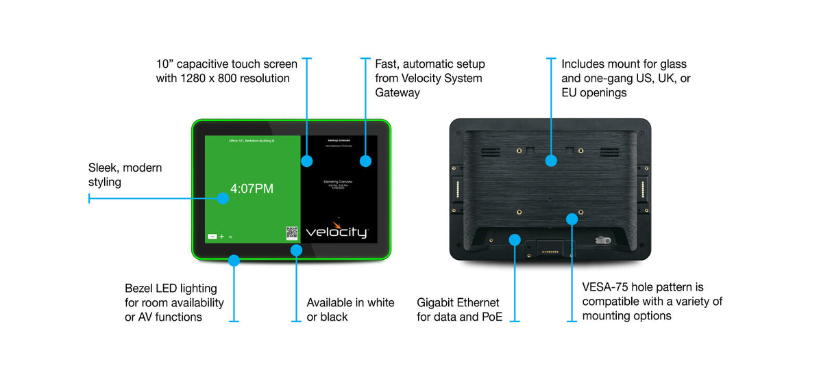 Atlona AT-VTP-1000VL-BL meeting room display 25.6 cm (10.1") 1280 x 800 pixels LCD Black