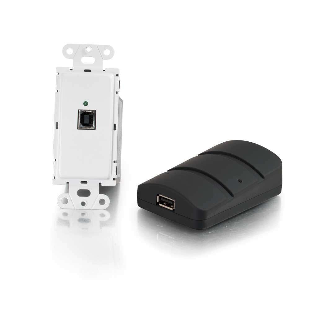 C2G Superbooster® USB 2.0 Over Cat5 Wall Plate Transmitter to Dongle Receiver Kit
