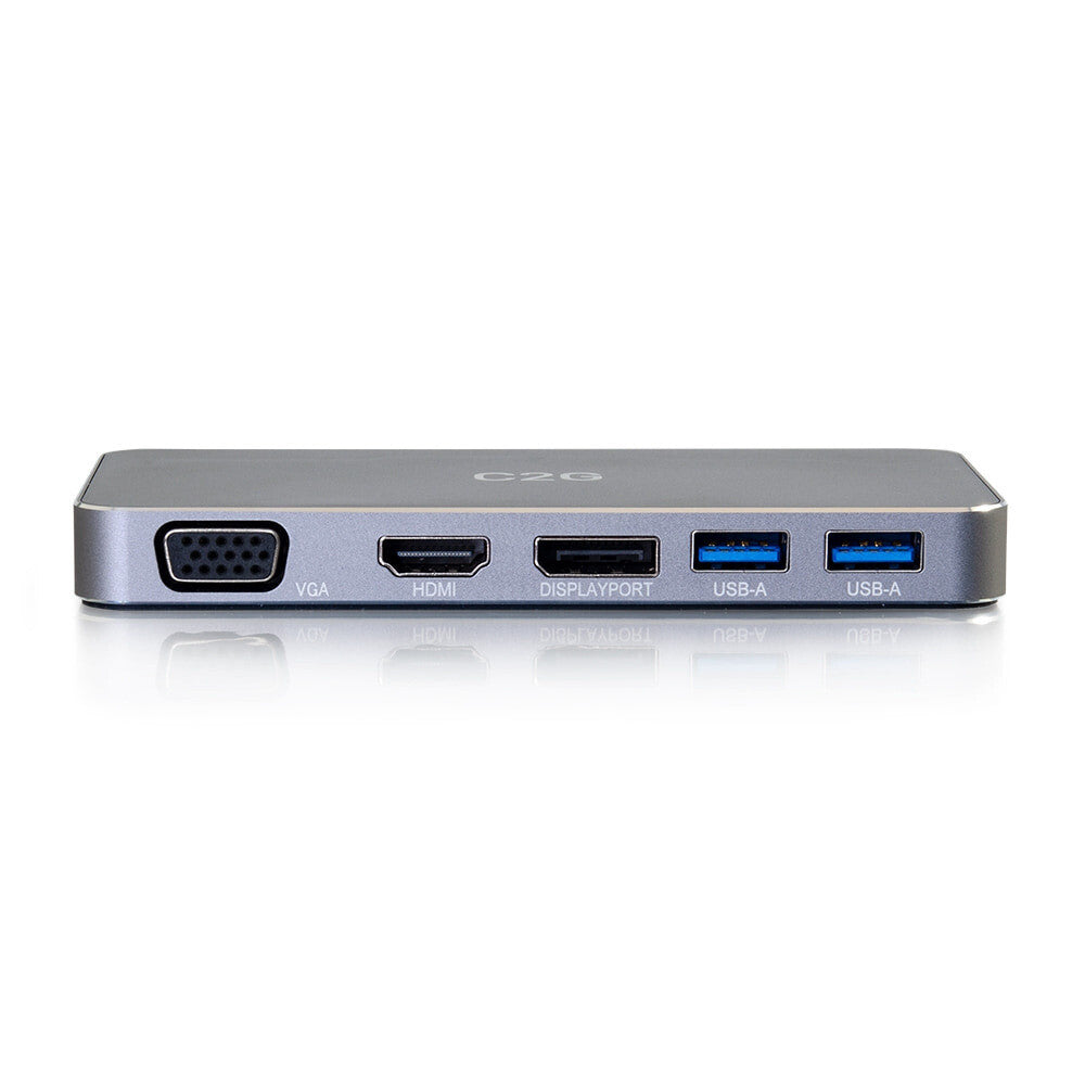 C2G USB-C® 7-in-1 Dual Display MST Docking Station with HDMI®, DisplayPortTM, VGA and Power Delivery