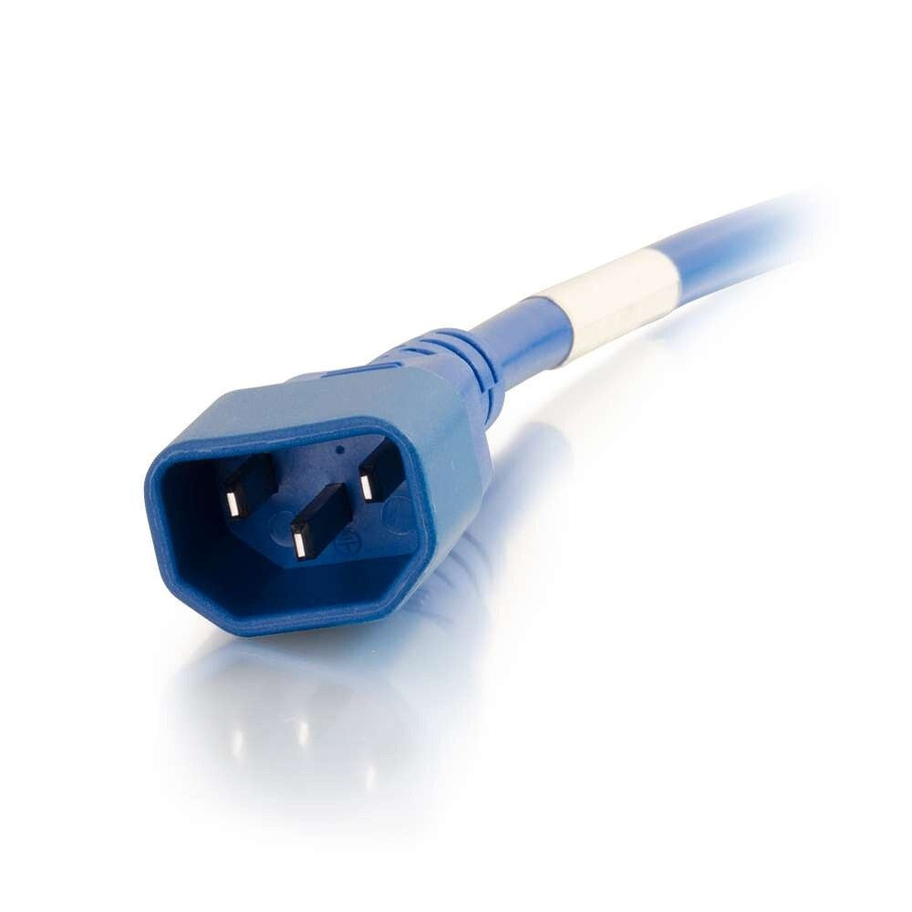 C2G 1 ft 14AWG Power Cord (IEC320C14 to IEC320C13) - Blue